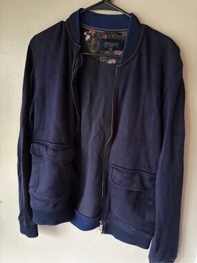 Ted Baker Navy Blue Bomber Jacket zipper‎